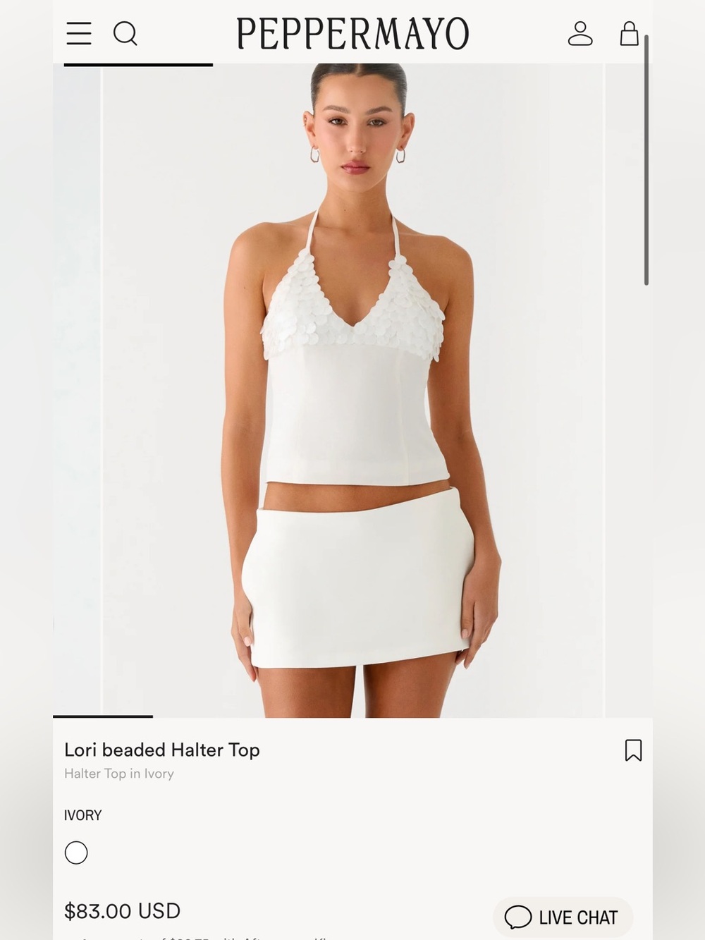 Peppermayo Shell Halter Top